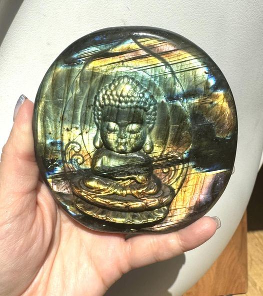 Hand Carved Labradorite Baby Buddha