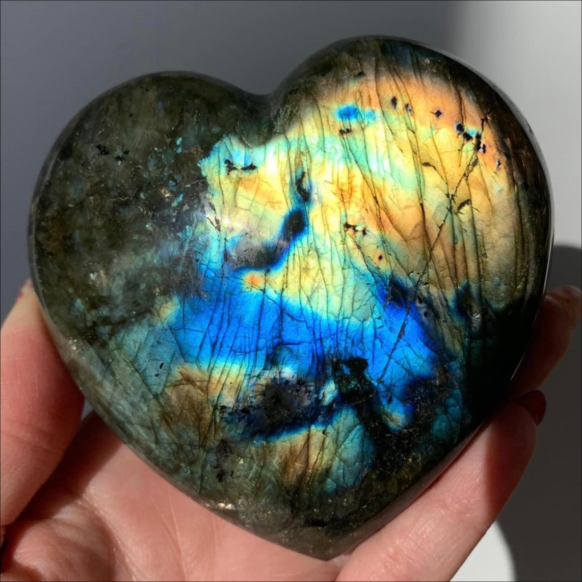 Labradorite Puffy Heart