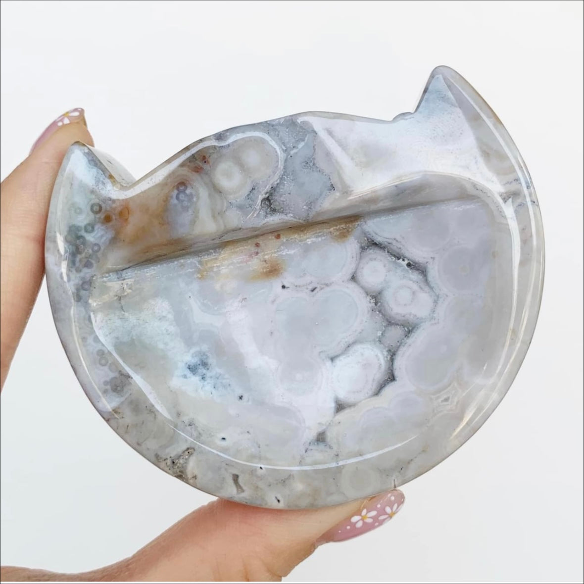 Sea Jasper Cat Ring Dish