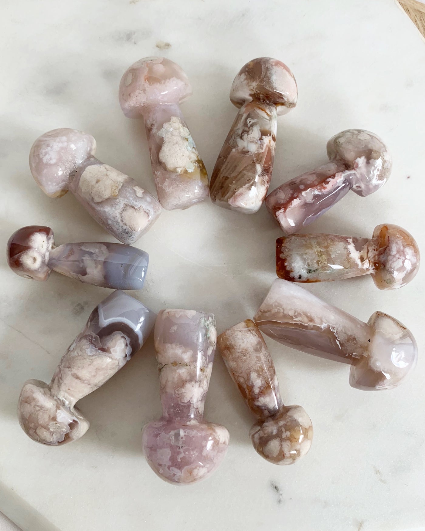Flower Agate Mushrooms