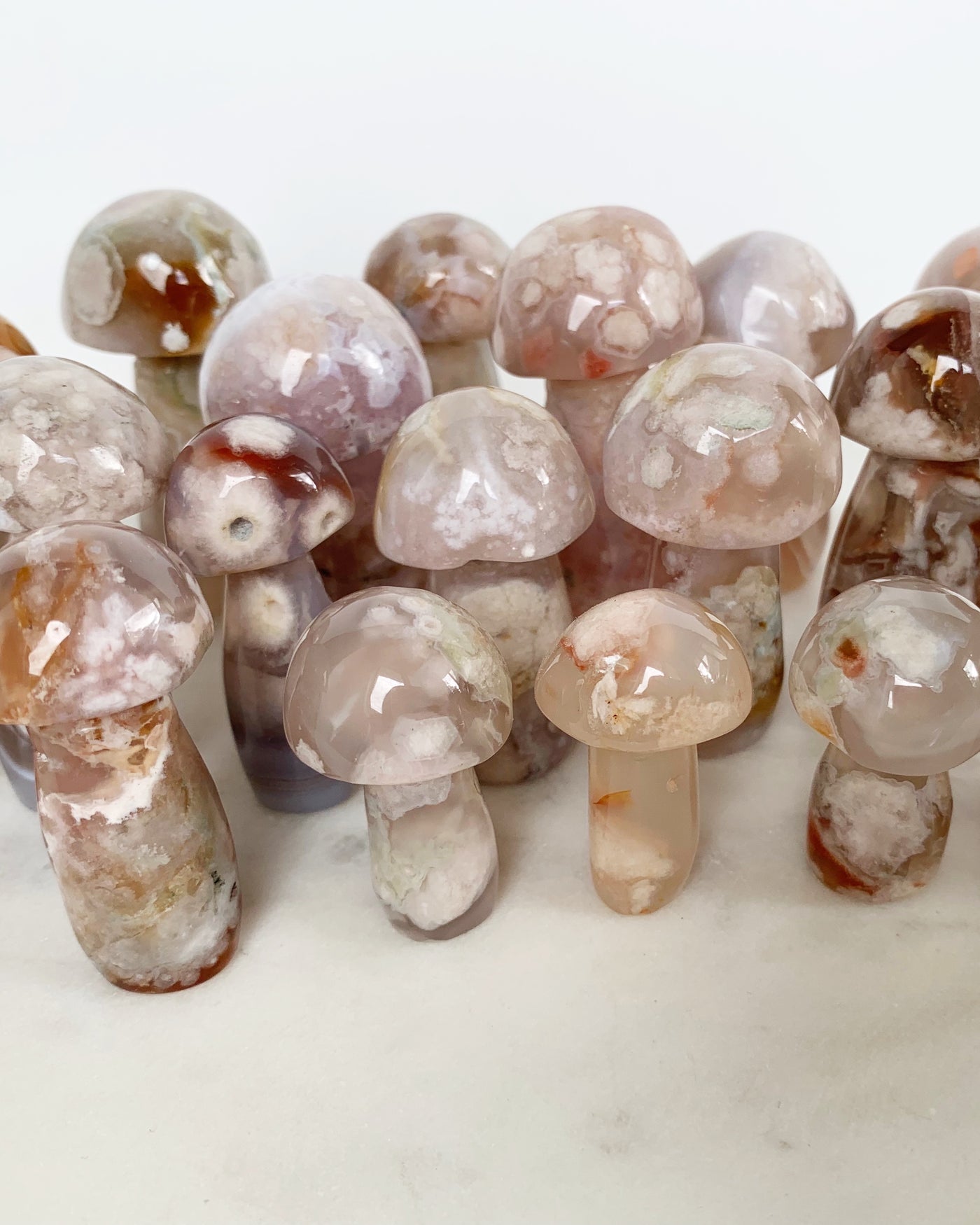 Flower Agate Mushrooms