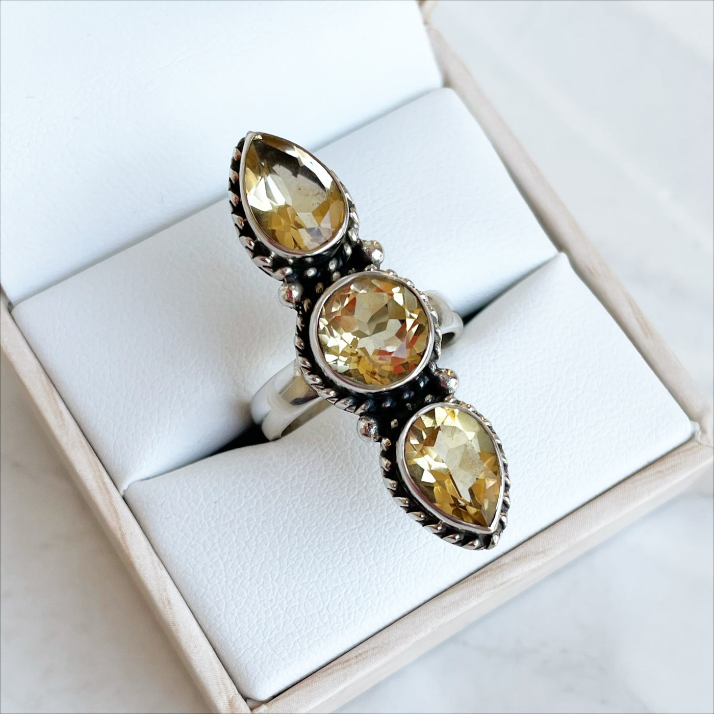 Citrine Triple Stack Ring