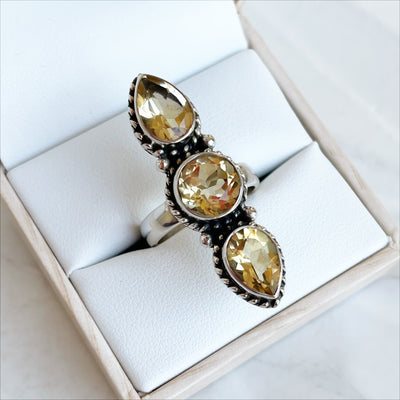 Citrine Triple Stack Ring