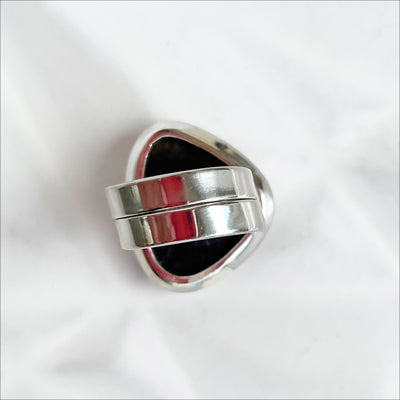 Adjustable Blue/Green Ammolite Ring