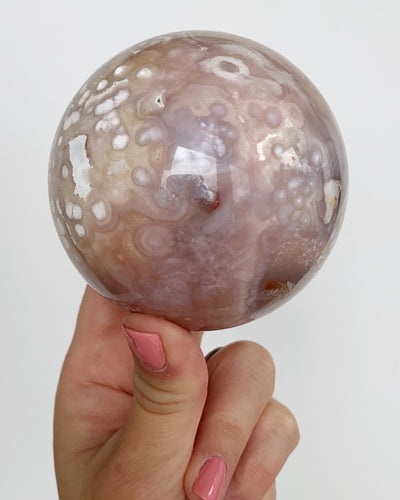 Amethyst Flower Agate Druzy Cave Sphere