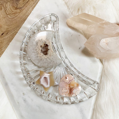 1960's Crystal Moon Dish