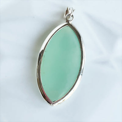 Aqua Chalcedony Faceted Pendant