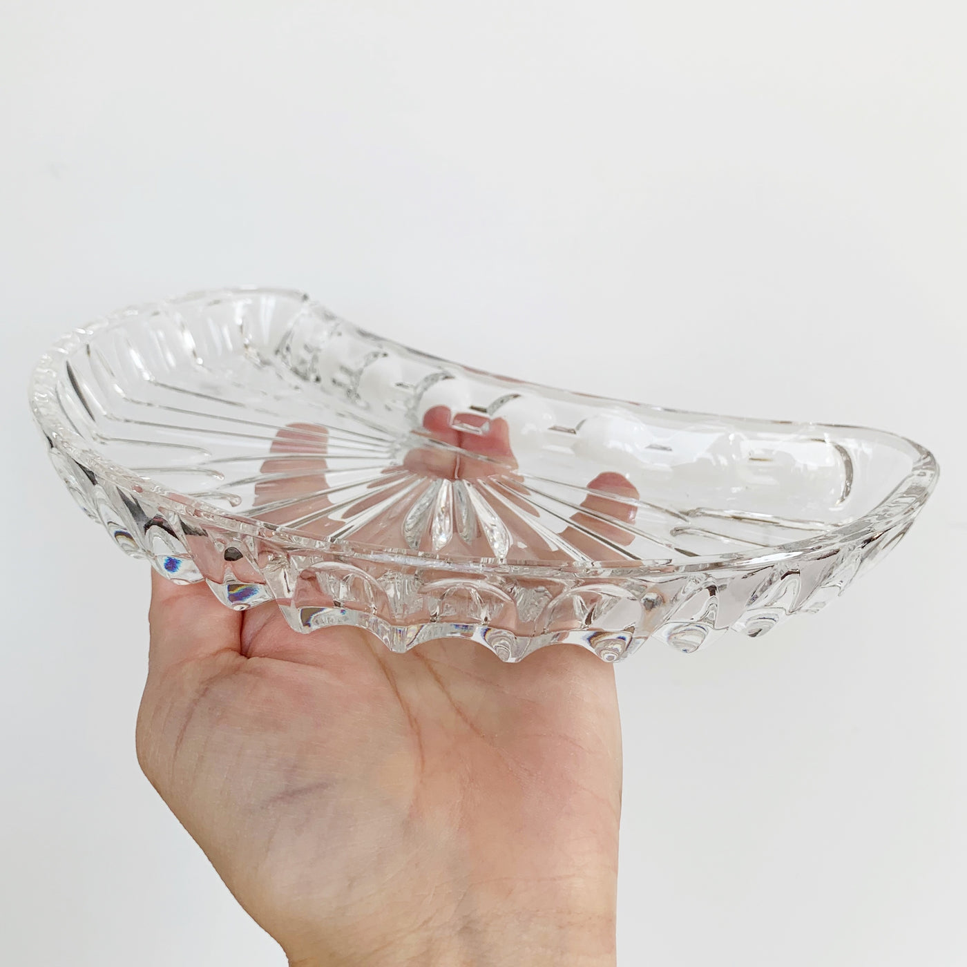 1960's Crystal Moon Dish