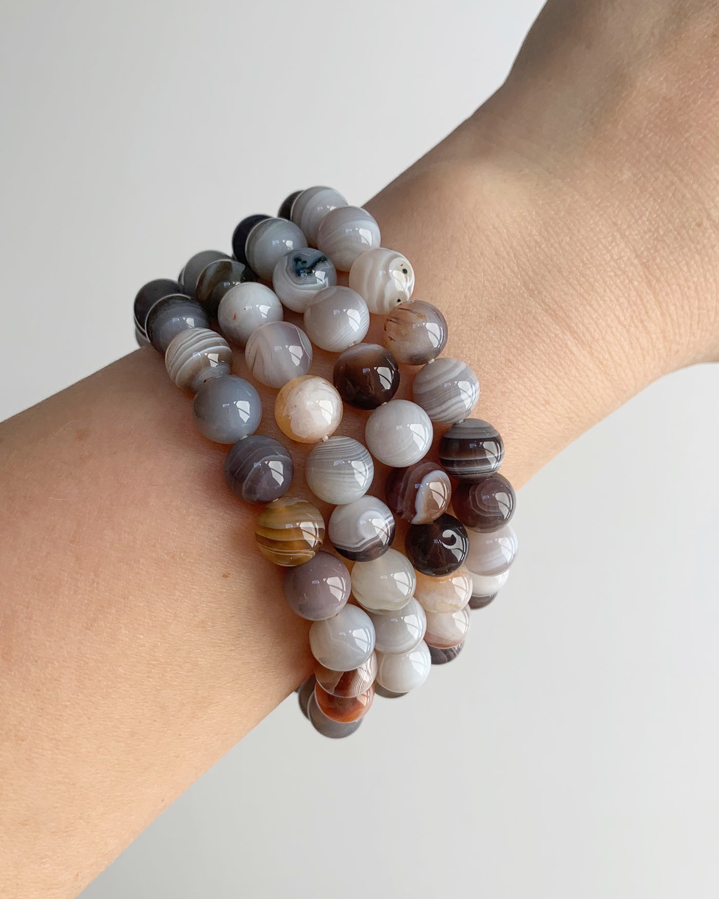 Banded Agate Bead Bracelet