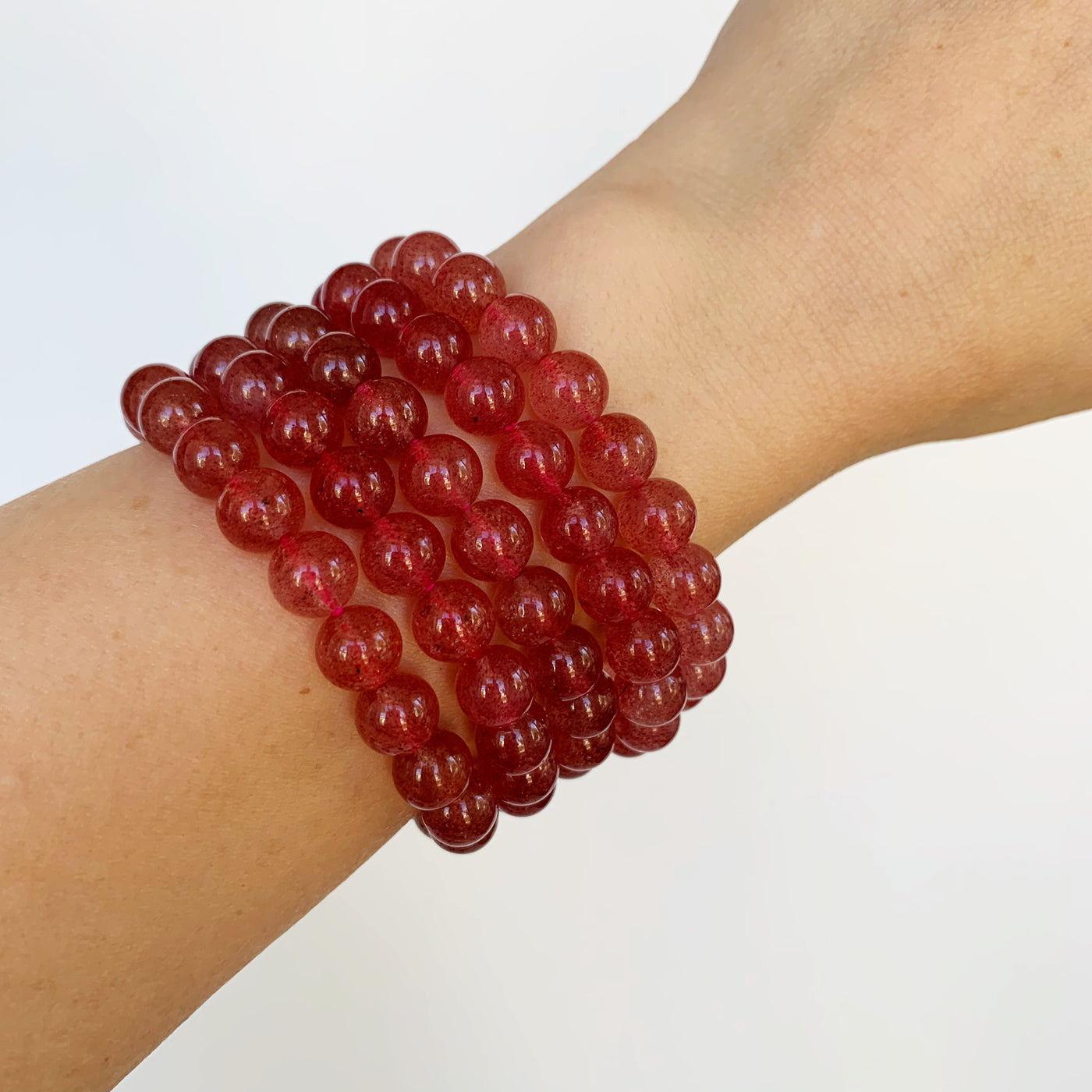 Strawberry Quartz Bead Bracelet