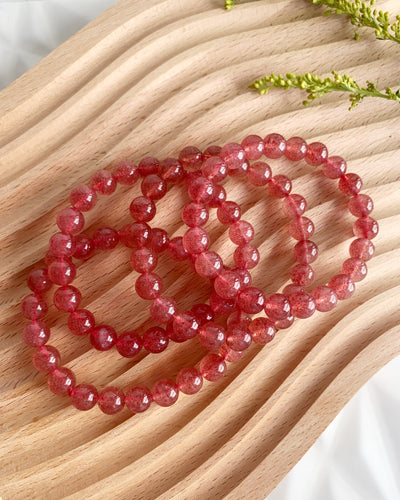 Strawberry Quartz Bead Bracelet
