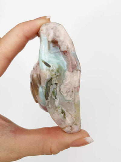 Flower Agate Snail with Red and Green