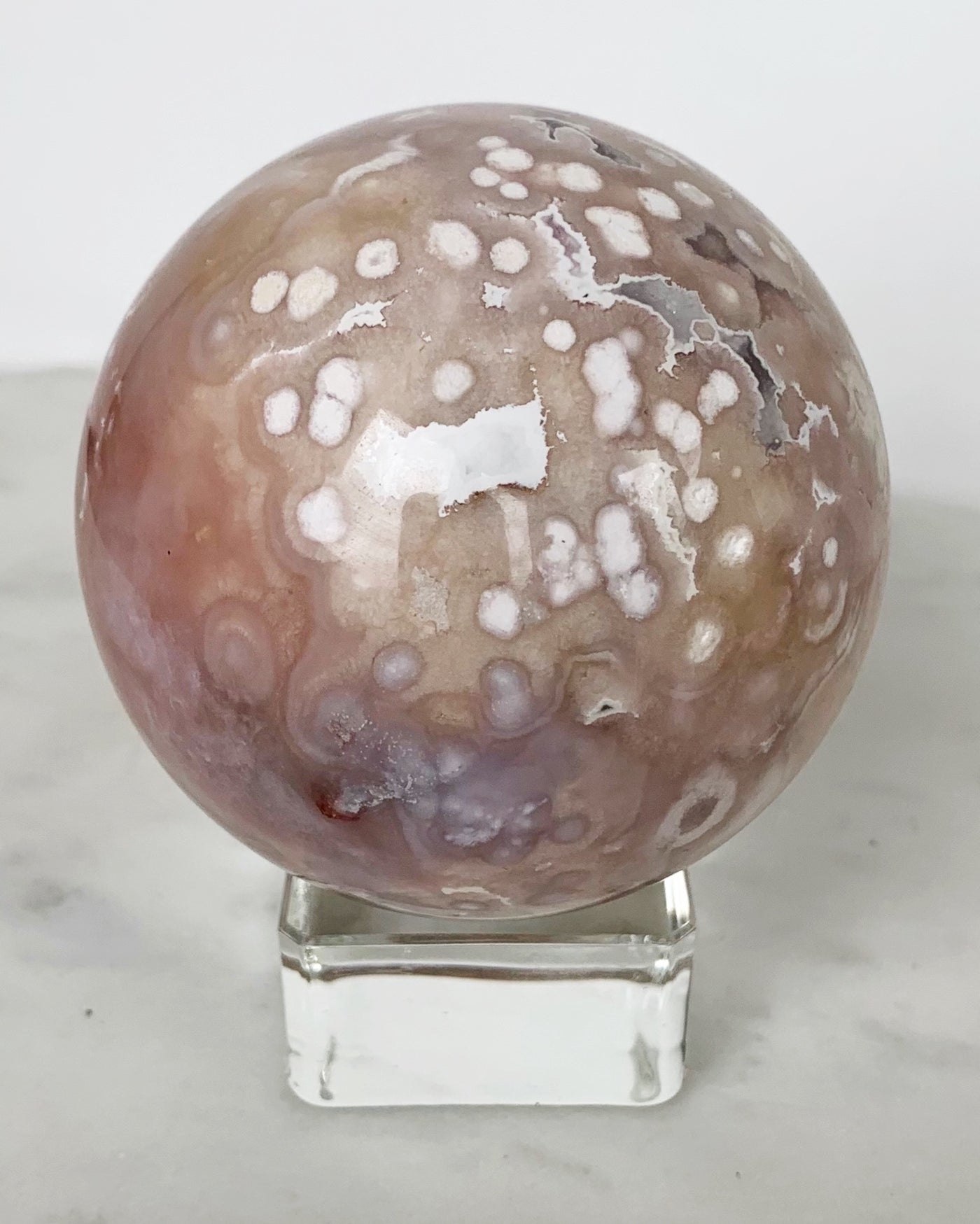 Pink Amethyst Flower Agate Sphere